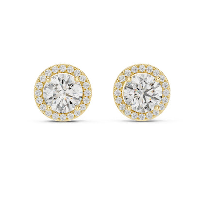 Round Stud Lab Grown Diamond Earrings