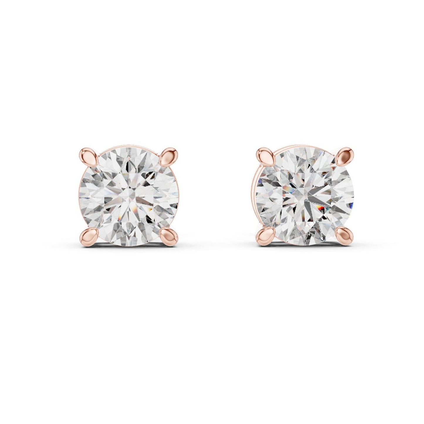Round Stud Lab Grown Diamond Earrings