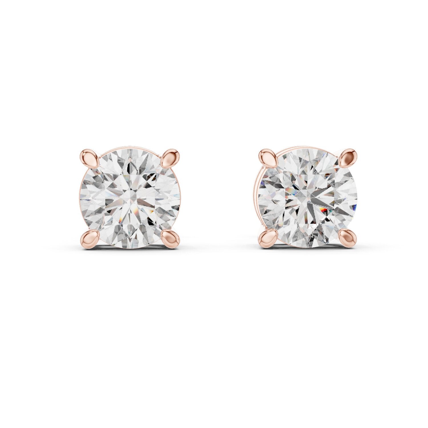Round Stud Lab Grown Diamond Earrings
