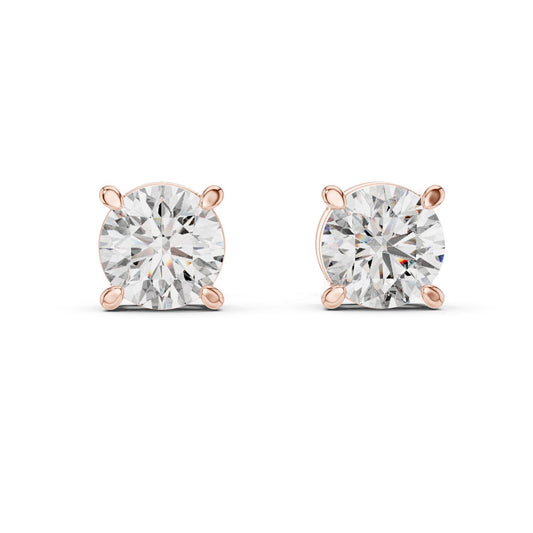 Round Stud Lab Grown Diamond Earrings