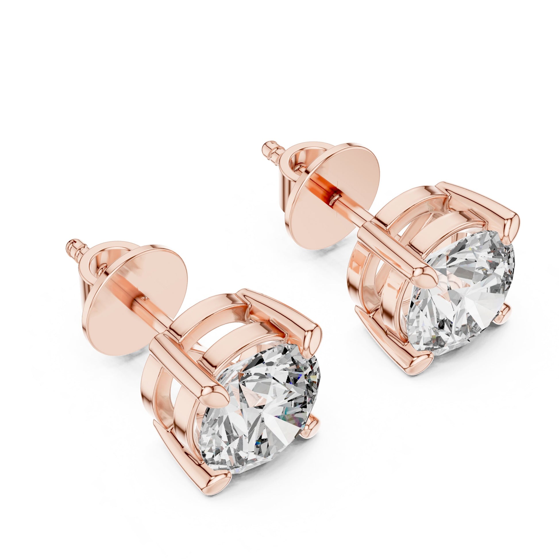 Round Stud Lab Grown Diamond Earrings