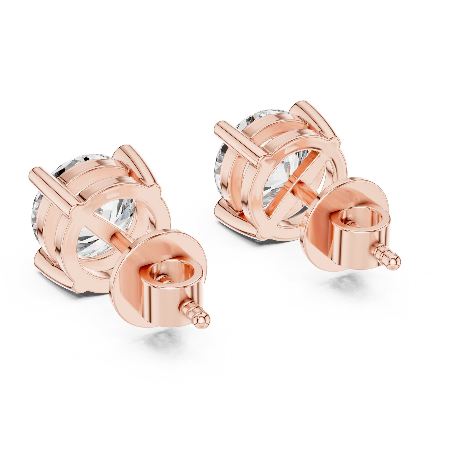 Round Stud Lab Grown Diamond Earrings