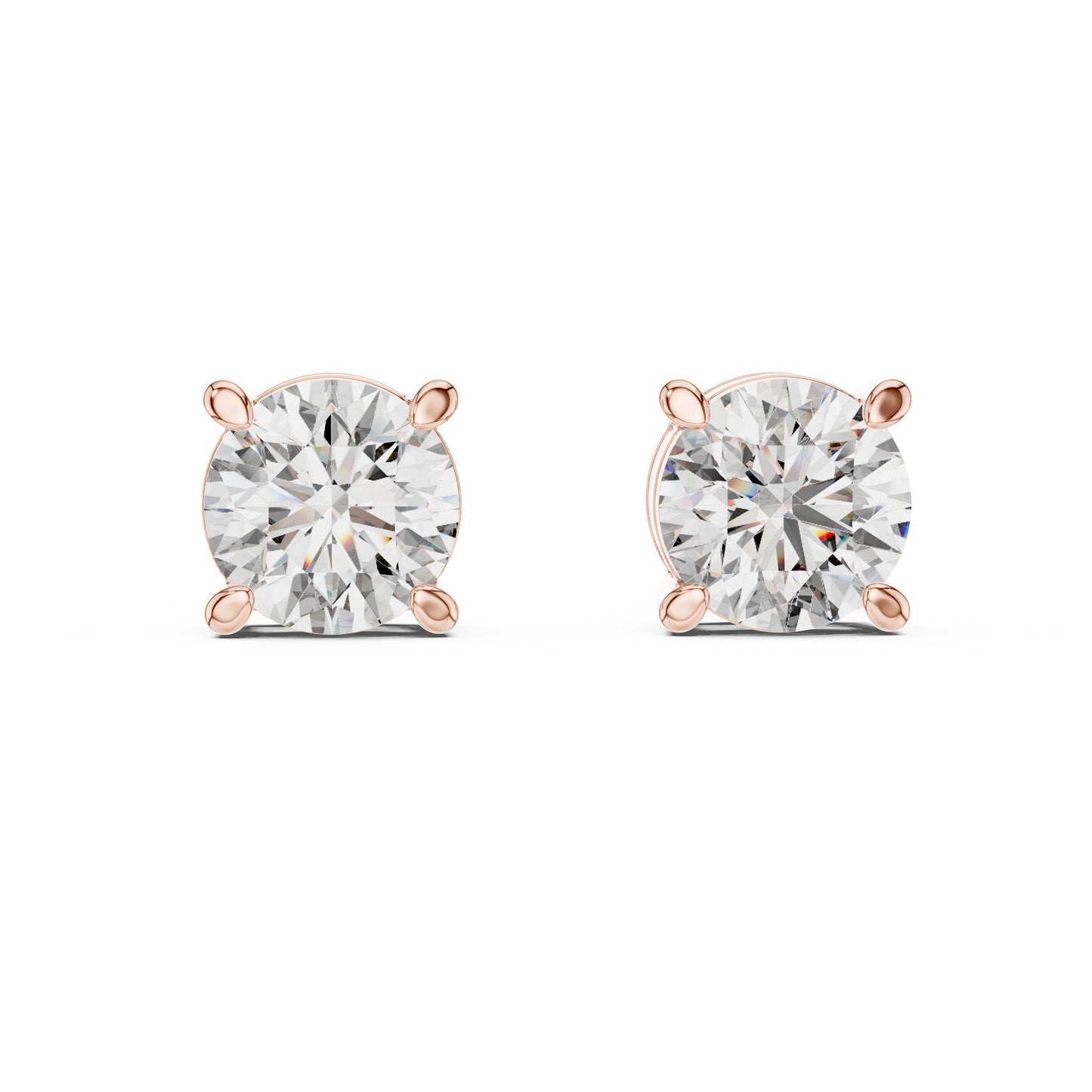 Round Stud Lab Grown Diamond Earrings
