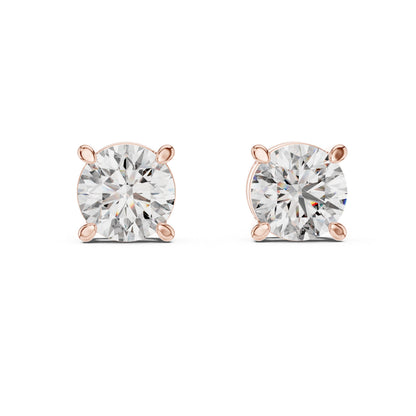 Round Stud Lab Grown Diamond Earrings
