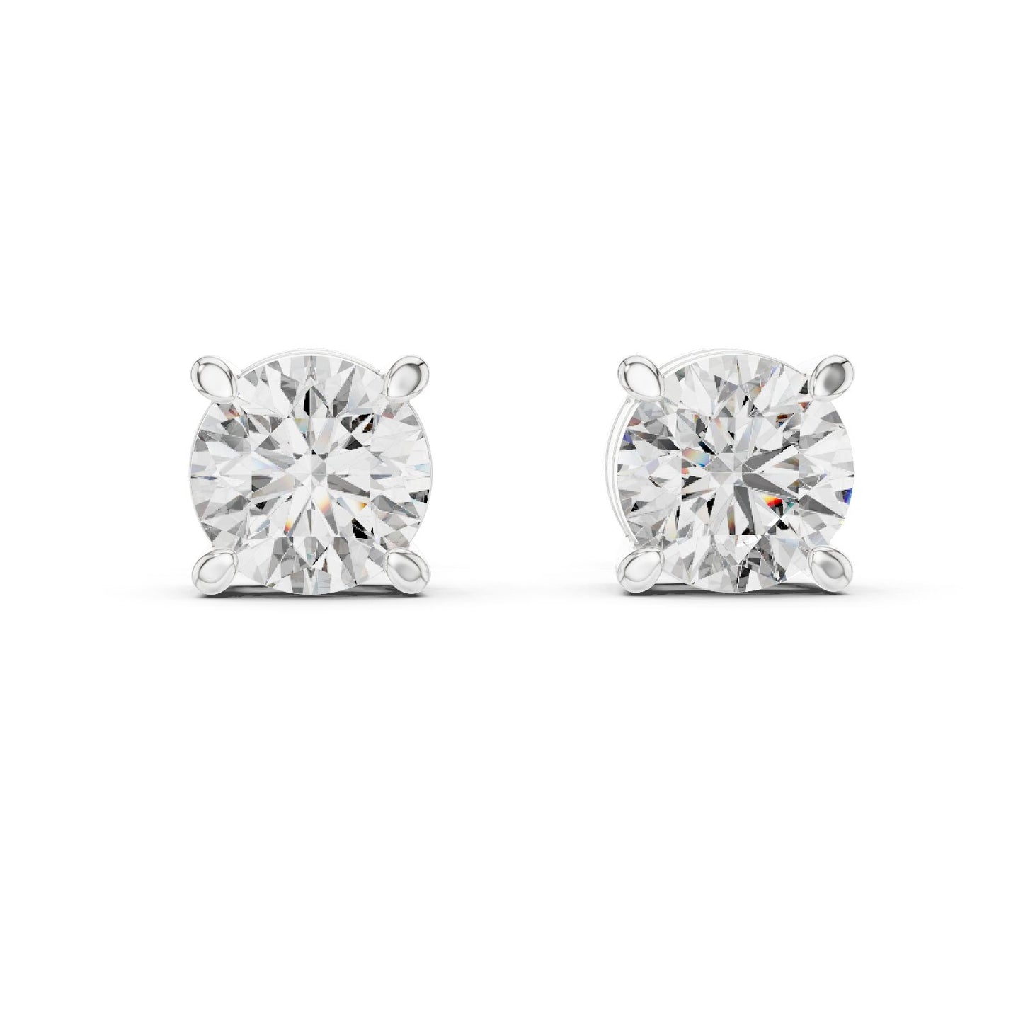 Round Stud Lab Grown Diamond Earrings