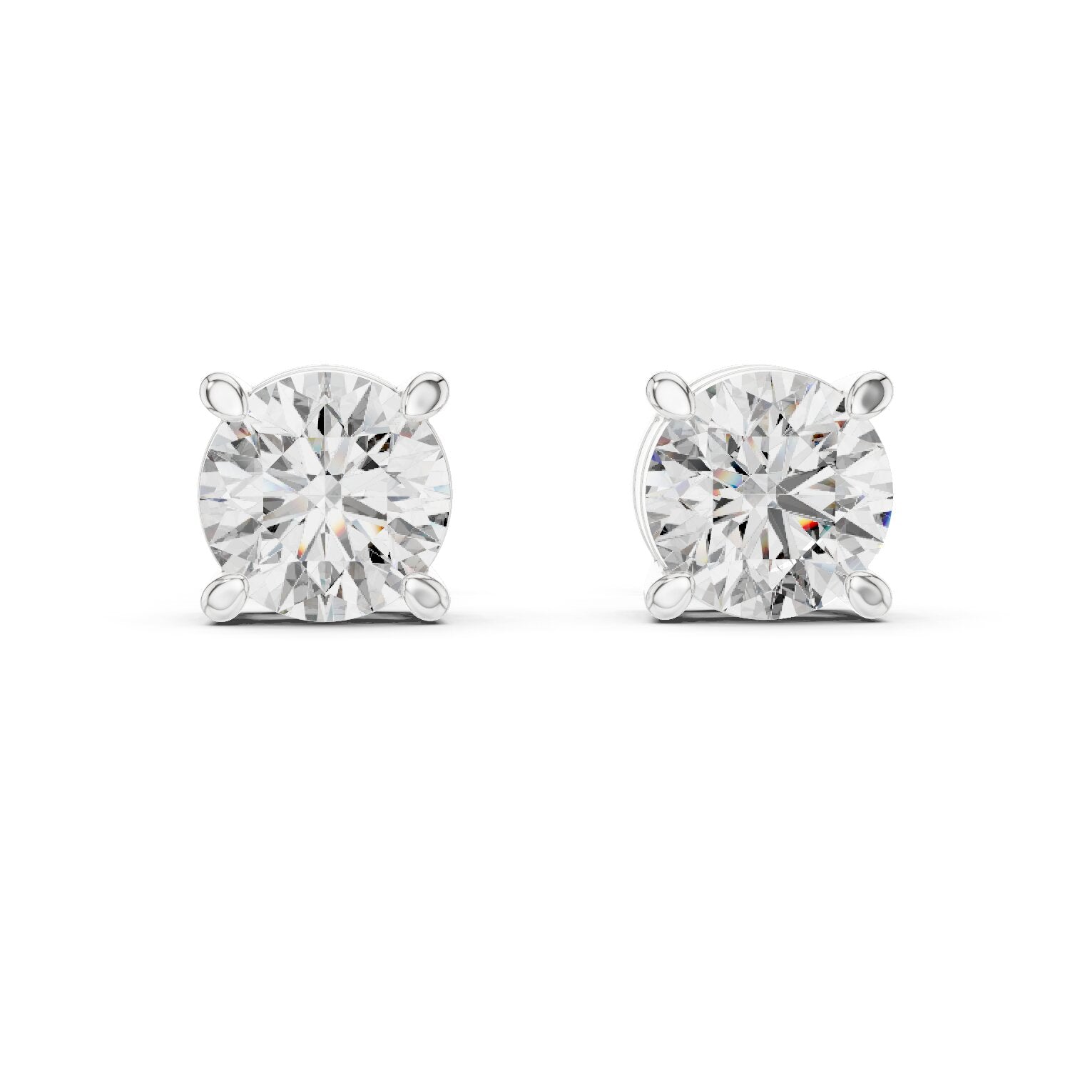 Round Stud Lab Grown Diamond Earrings