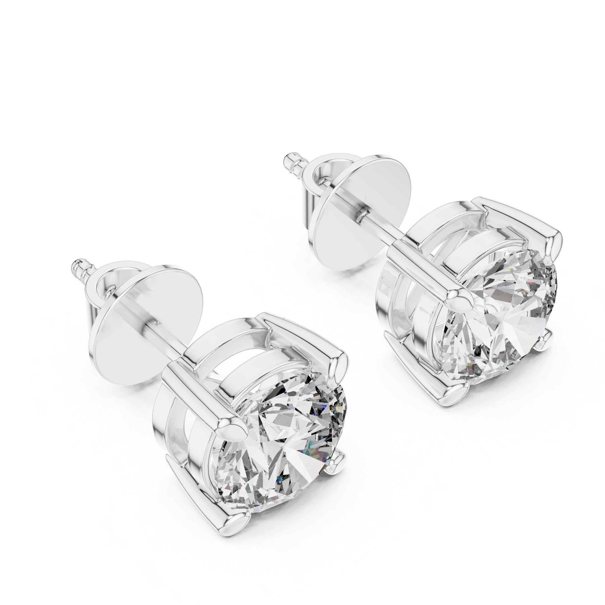 Round Stud Lab Grown Diamond Earrings