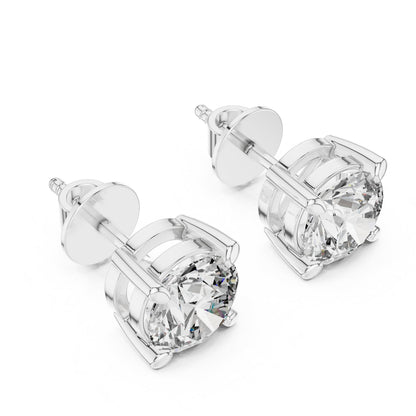 Round Stud Lab Grown Diamond Earrings