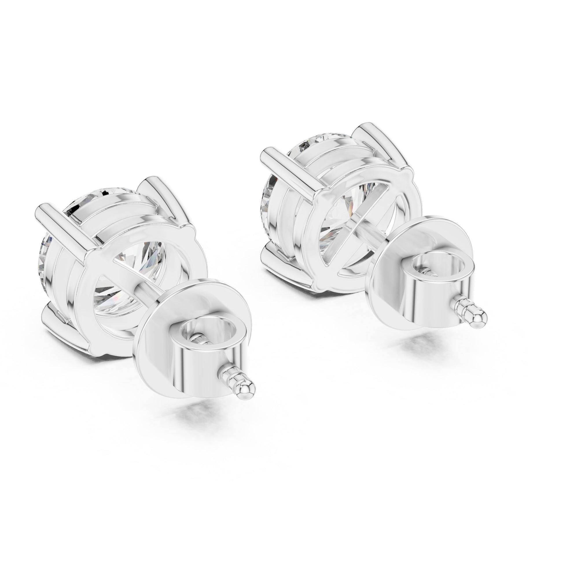 Round Stud Lab Grown Diamond Earrings