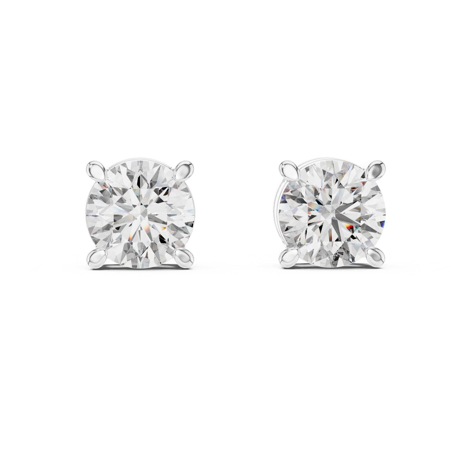 Round Stud Lab Grown Diamond Earrings