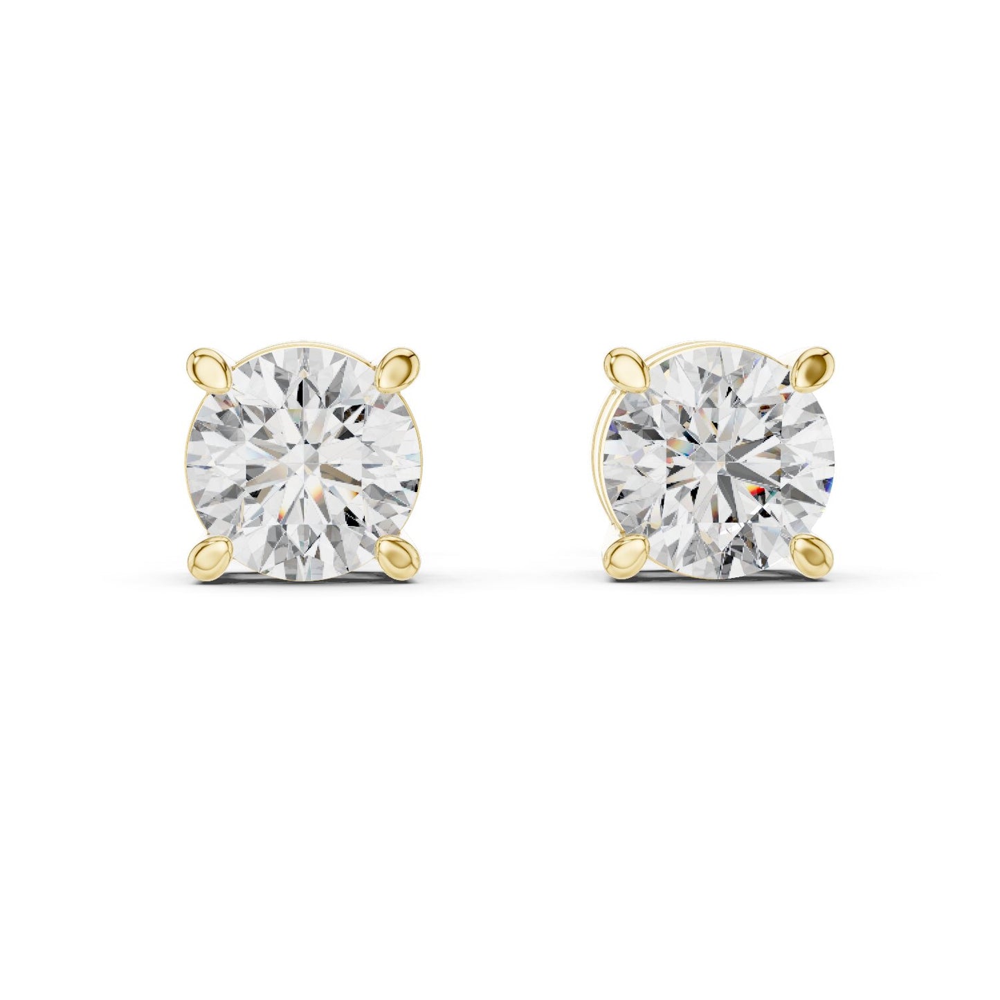 Round Stud Lab Grown Diamond Earrings