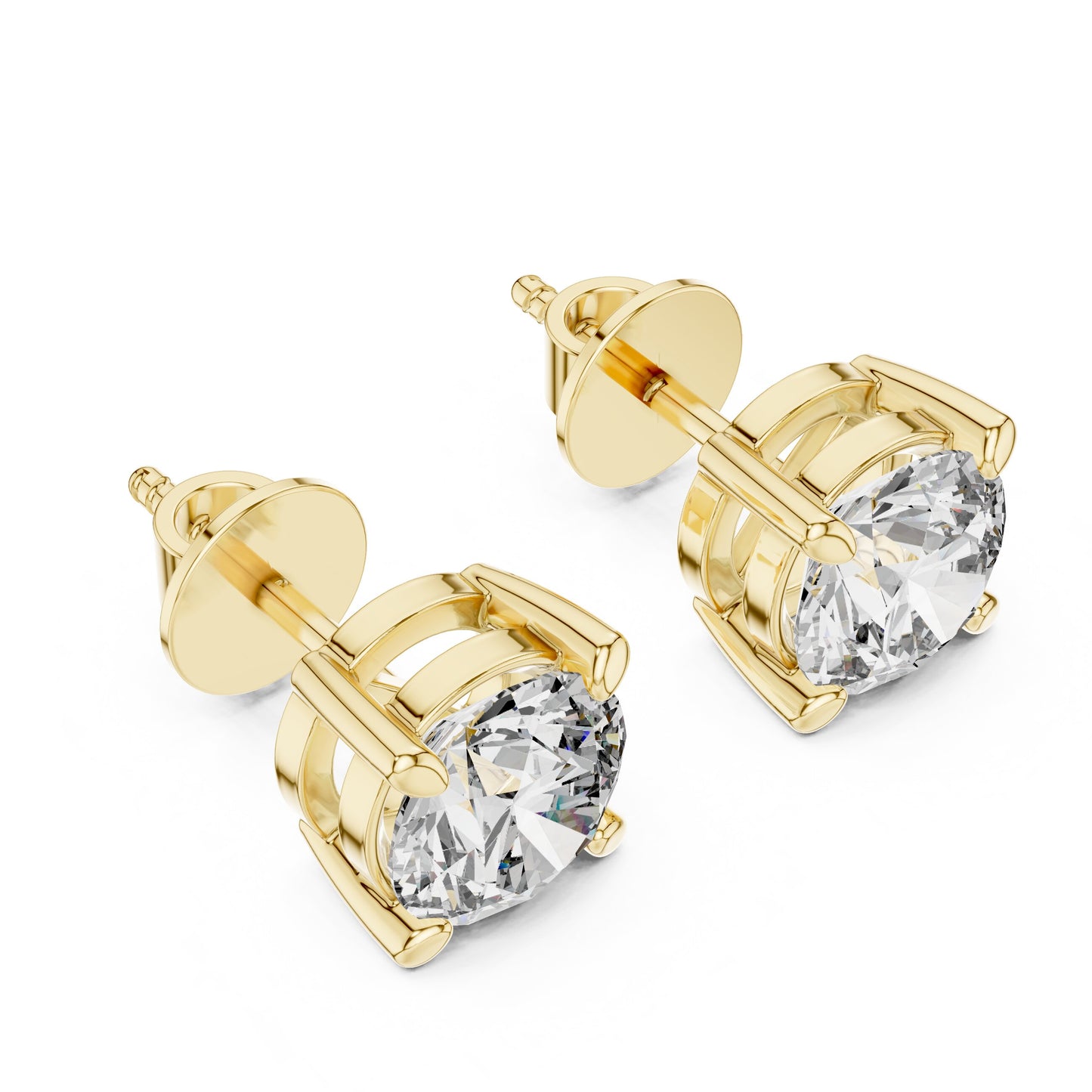 Round Stud Lab Grown Diamond Earrings