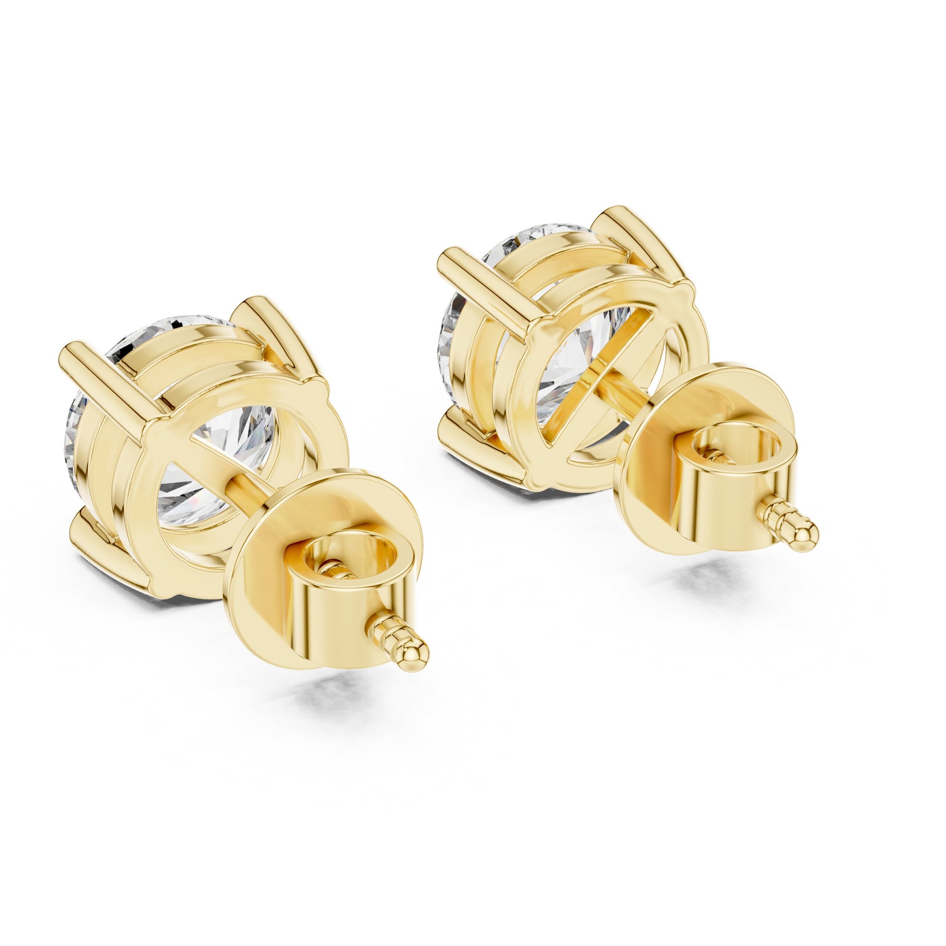 Round Stud Lab Grown Diamond Earrings
