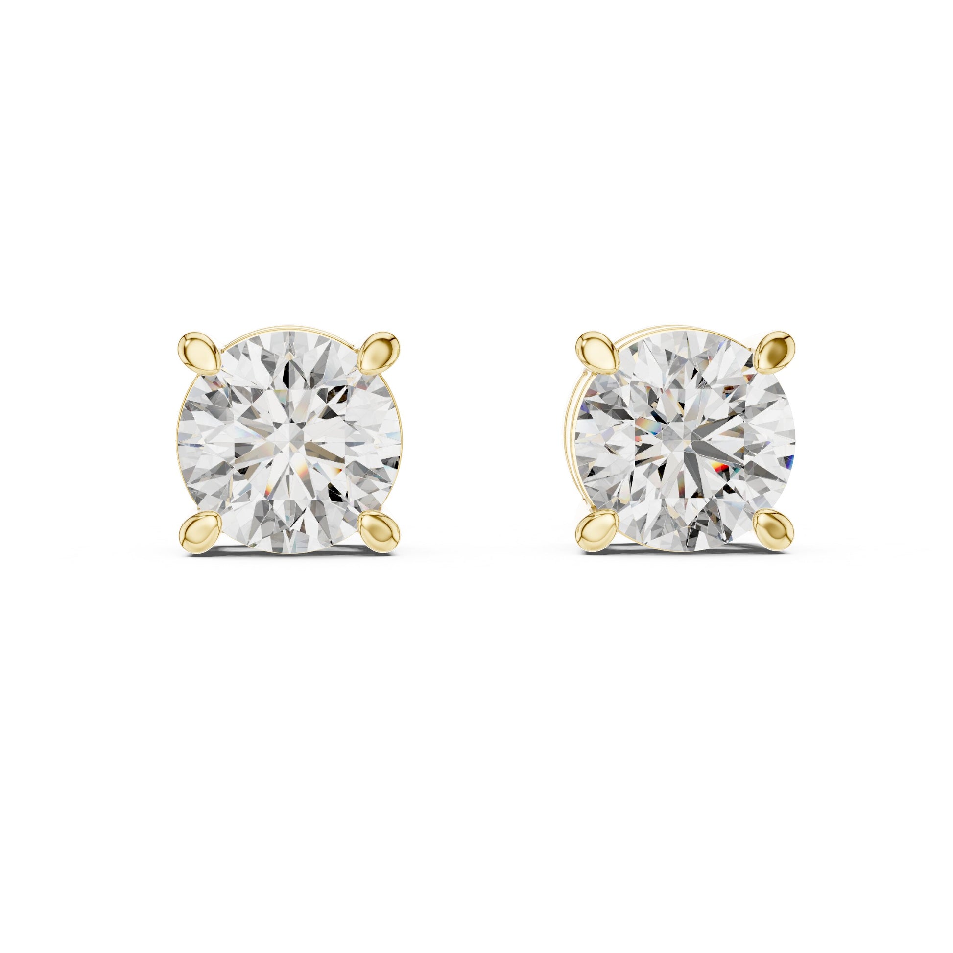 Round Stud Lab Grown Diamond Earrings