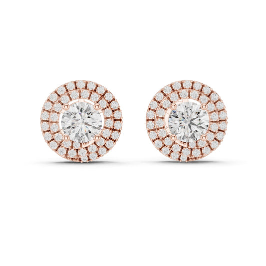 Round Stud Lab Grown Diamond Earrings