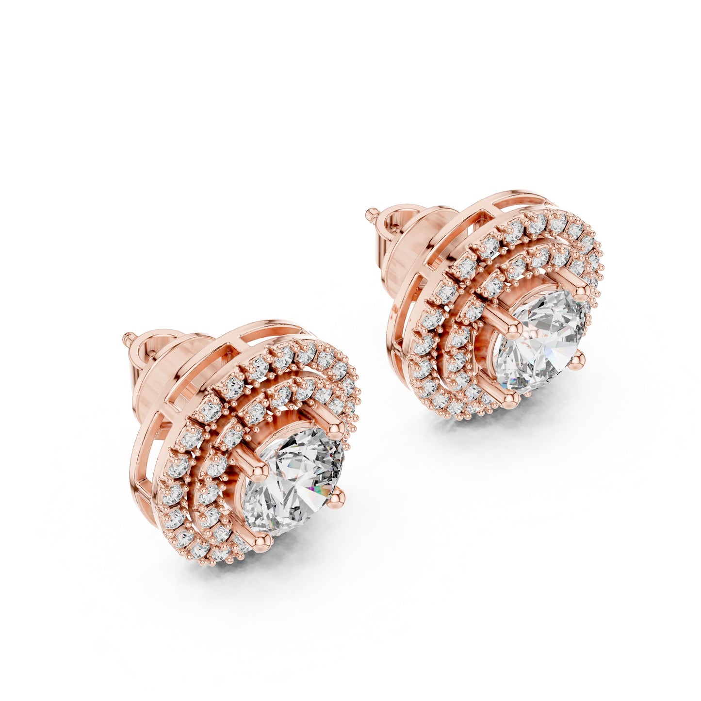 Round Stud Lab Grown Diamond Earrings