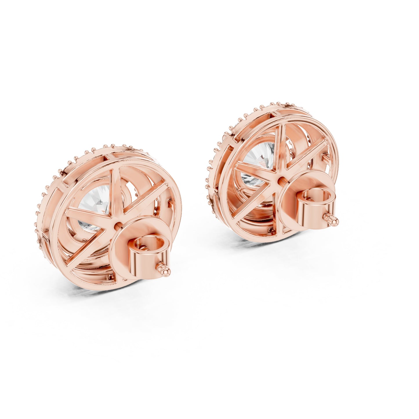 Round Stud Lab Grown Diamond Earrings