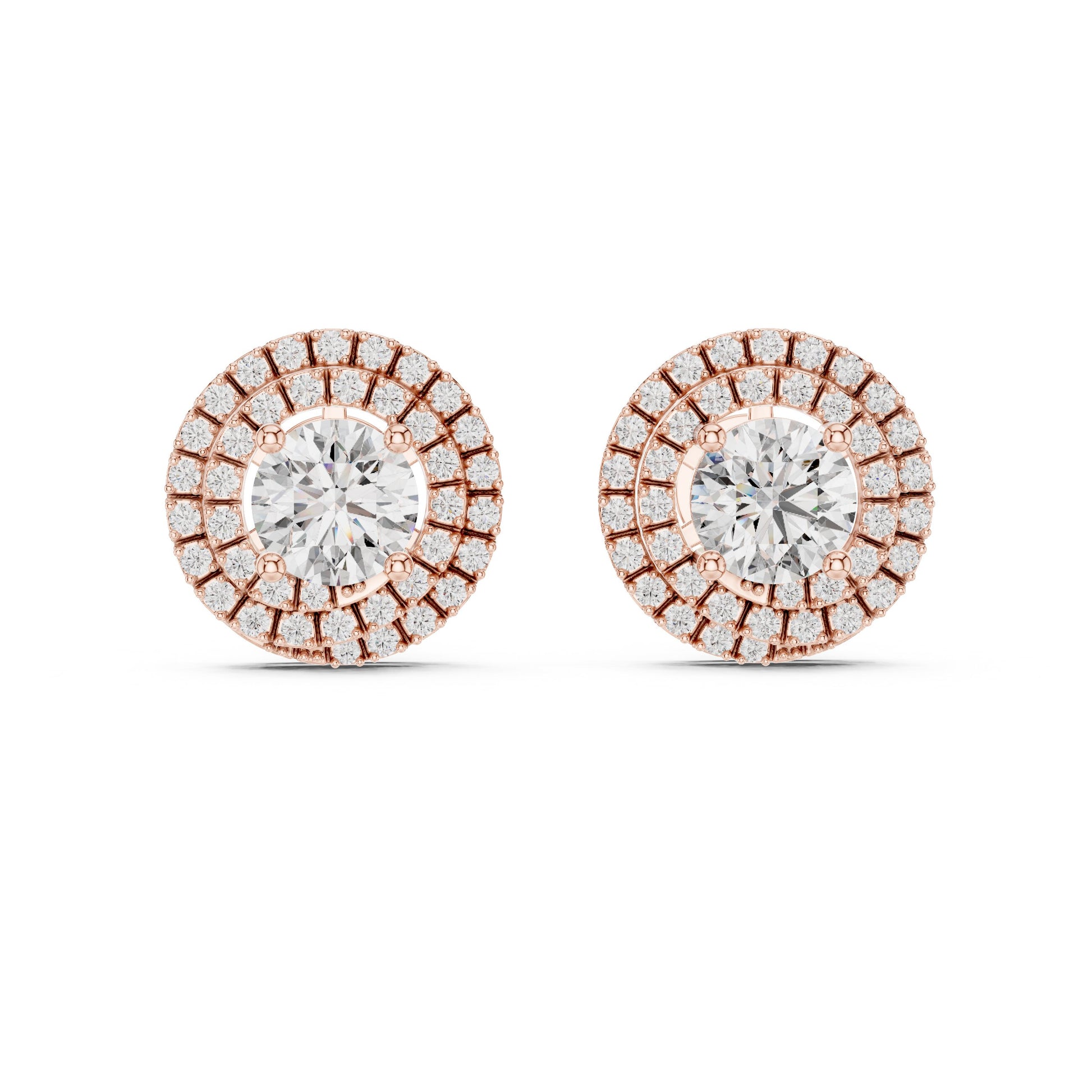 Round Stud Lab Grown Diamond Earrings