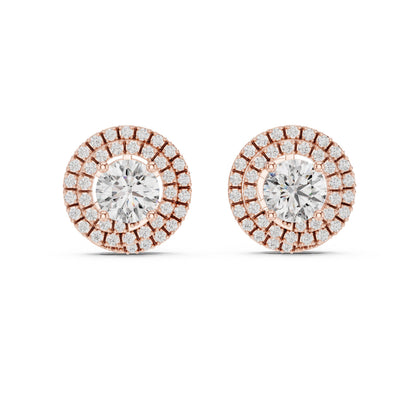 Round Stud Lab Grown Diamond Earrings