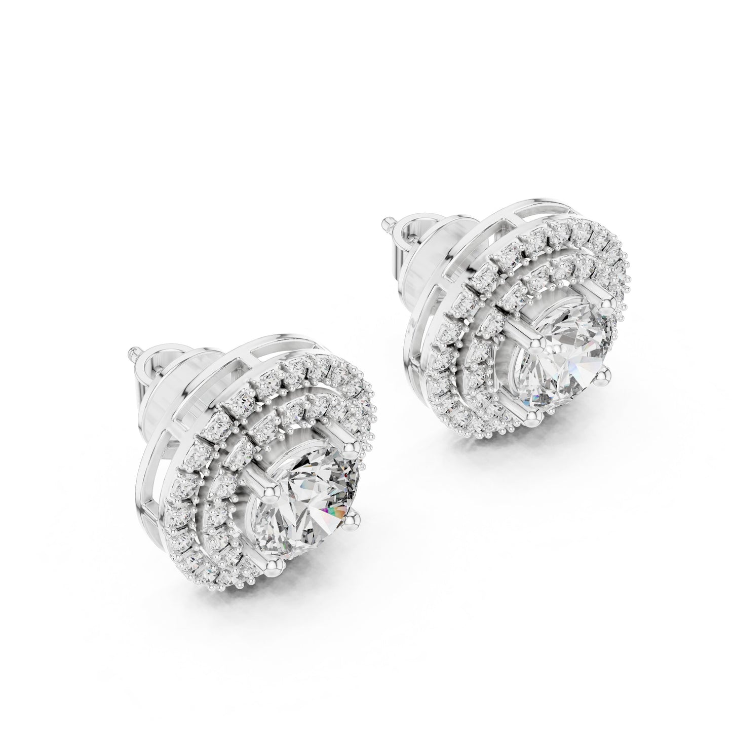 Round Stud Lab Grown Diamond Earrings