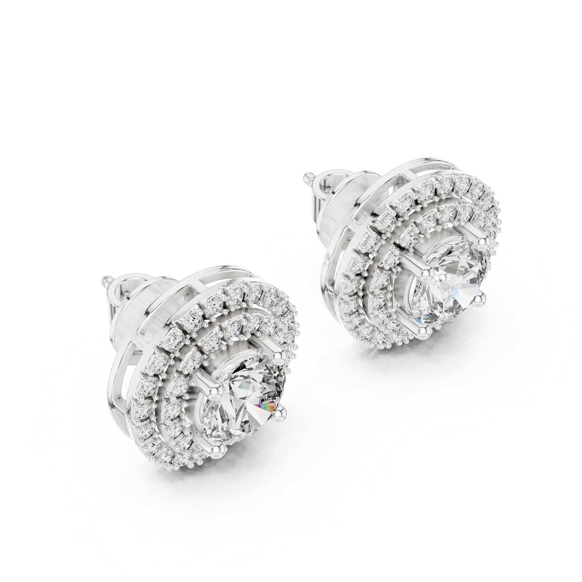 Round Stud Lab Grown Diamond Earrings