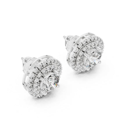 Round Stud Lab Grown Diamond Earrings