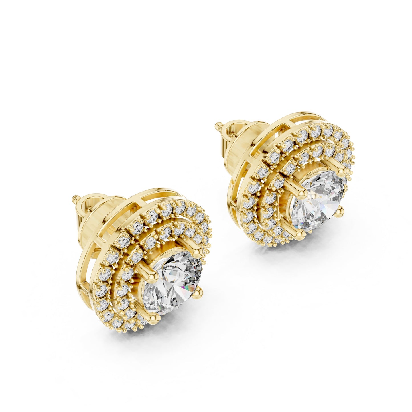 Round Stud Lab Grown Diamond Earrings