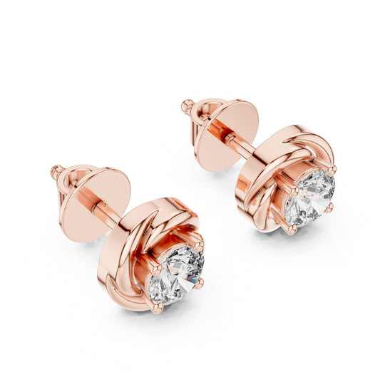 Round Stud Lab Grown Diamond Earrings