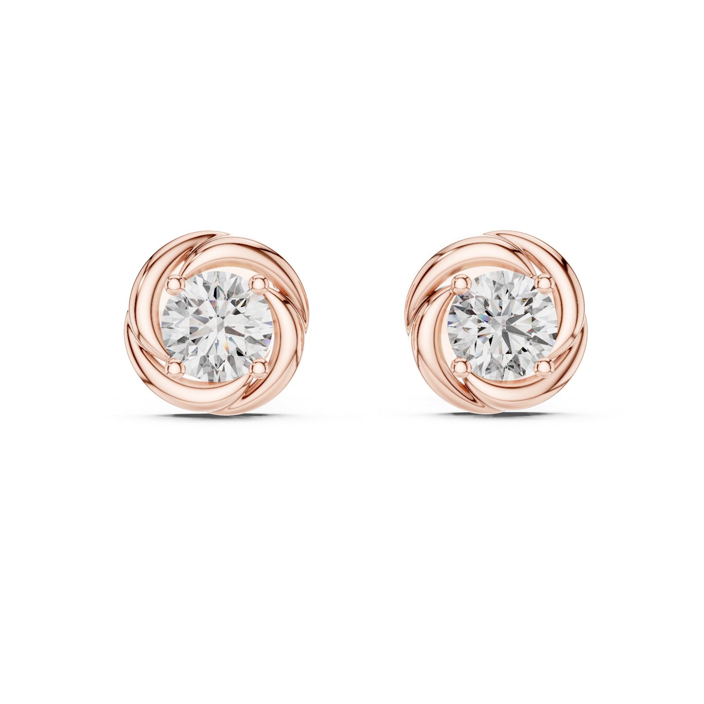 Round Stud Lab Grown Diamond Earrings
