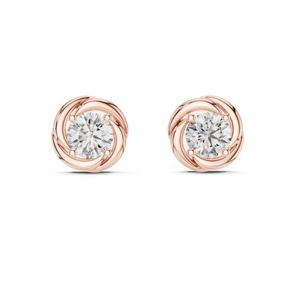 Round Stud Lab Grown Diamond Earrings