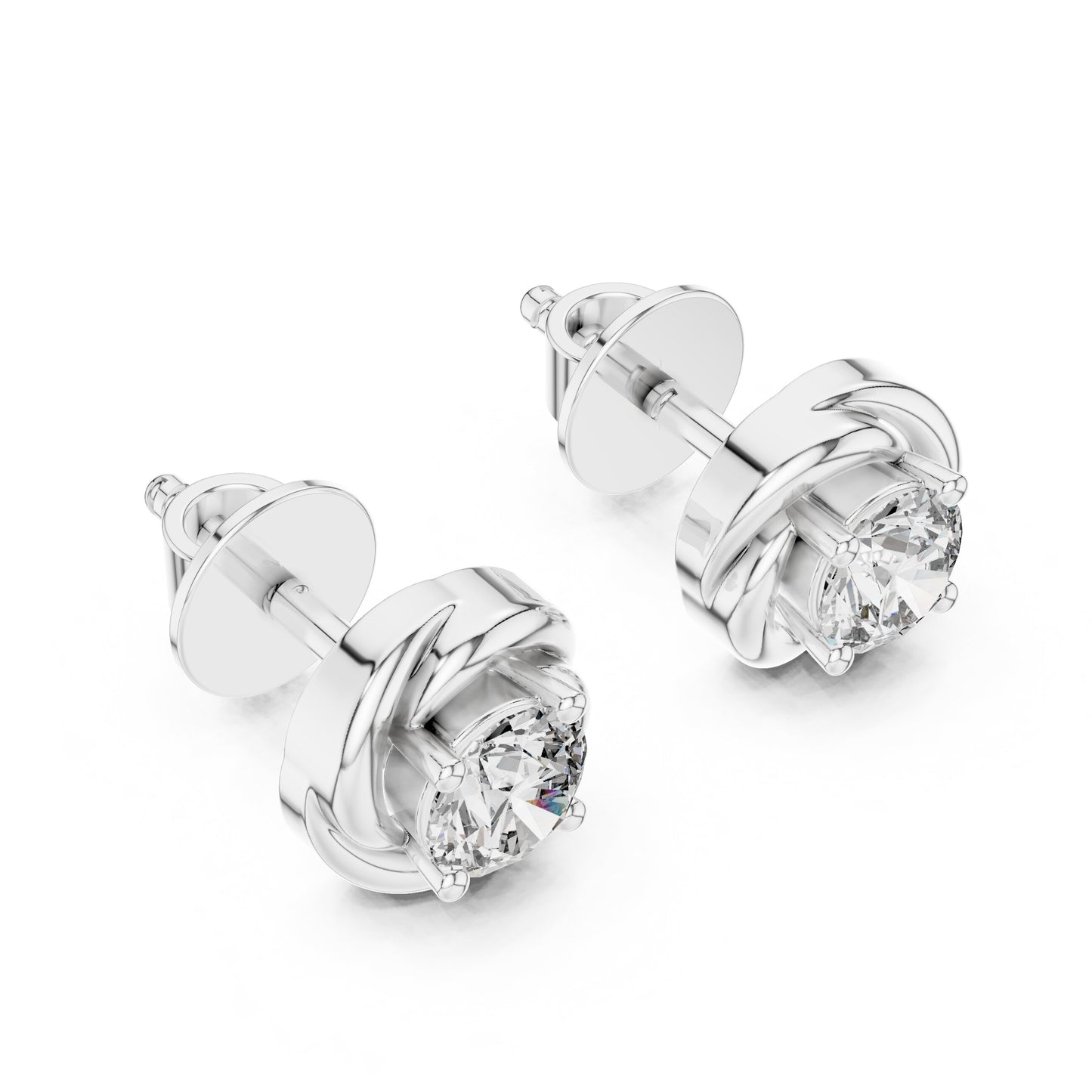 Round Stud Lab Grown Diamond Earrings