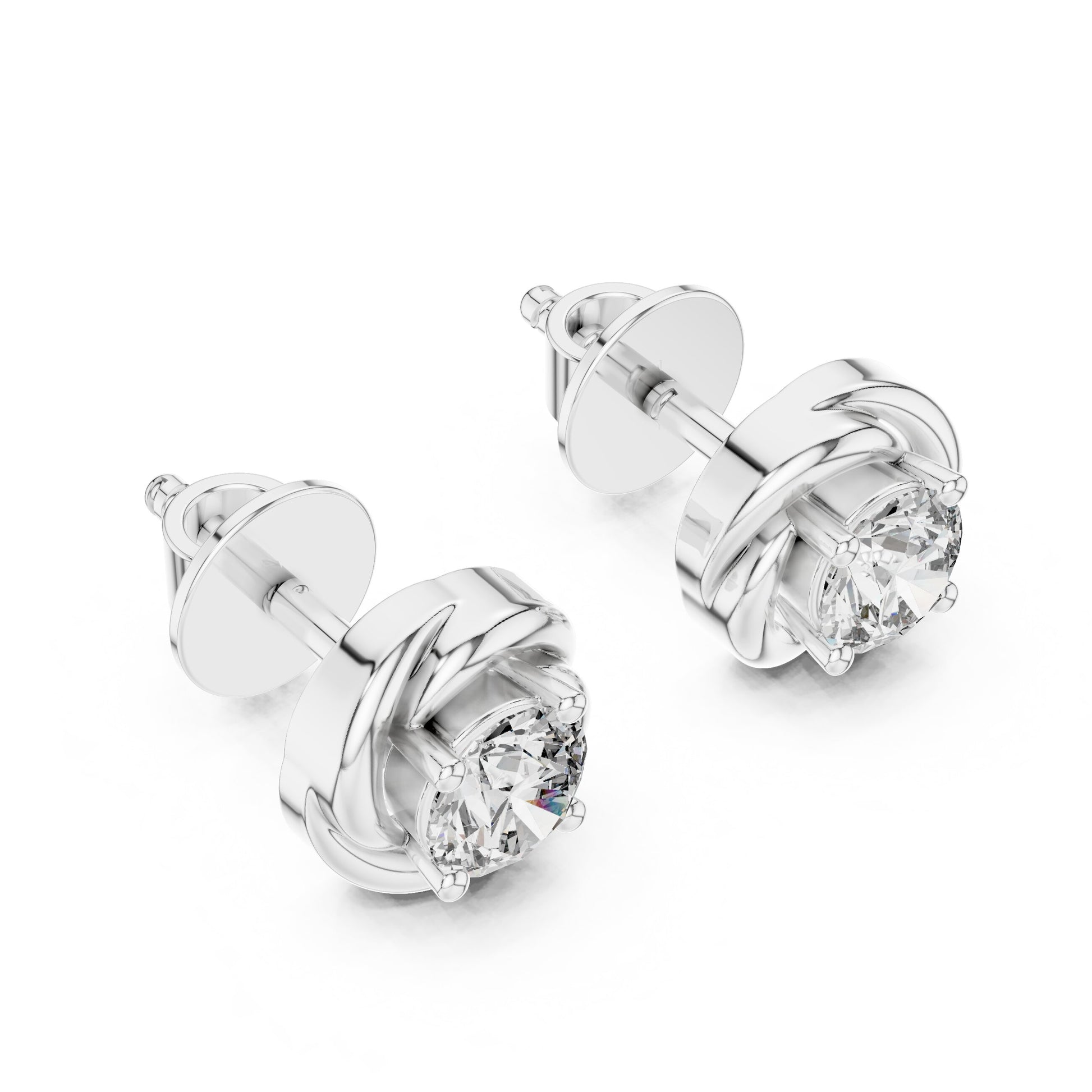 Round Stud Lab Grown Diamond Earrings