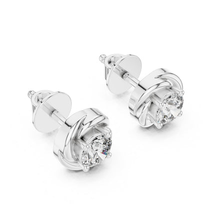 Round Stud Lab Grown Diamond Earrings