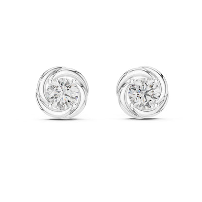 Round Stud Lab Grown Diamond Earrings