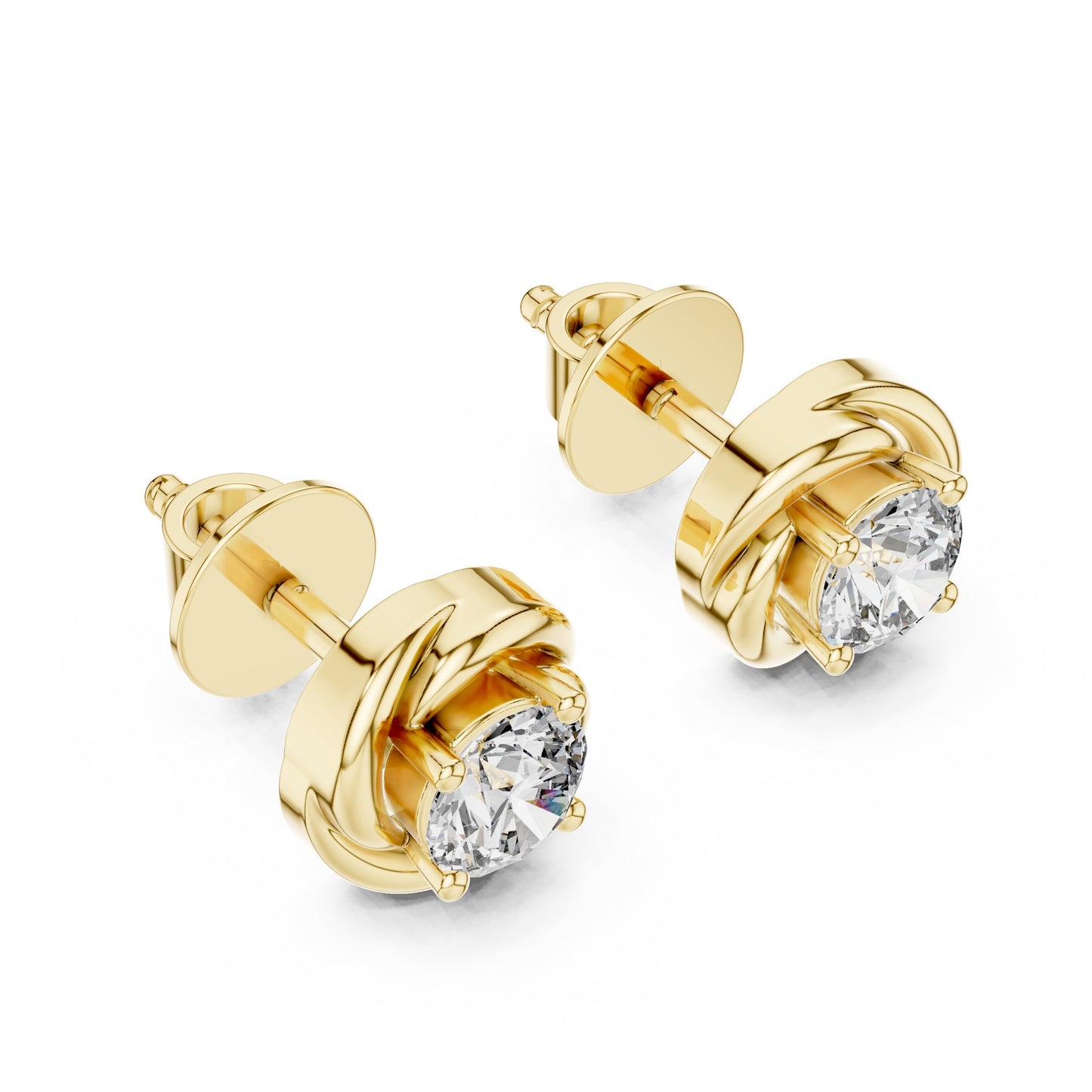 Round Stud Lab Grown Diamond Earrings