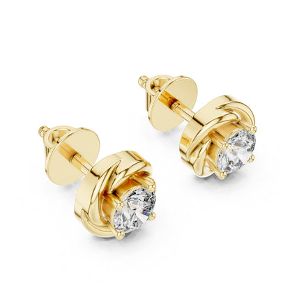 Round Stud Lab Grown Diamond Earrings