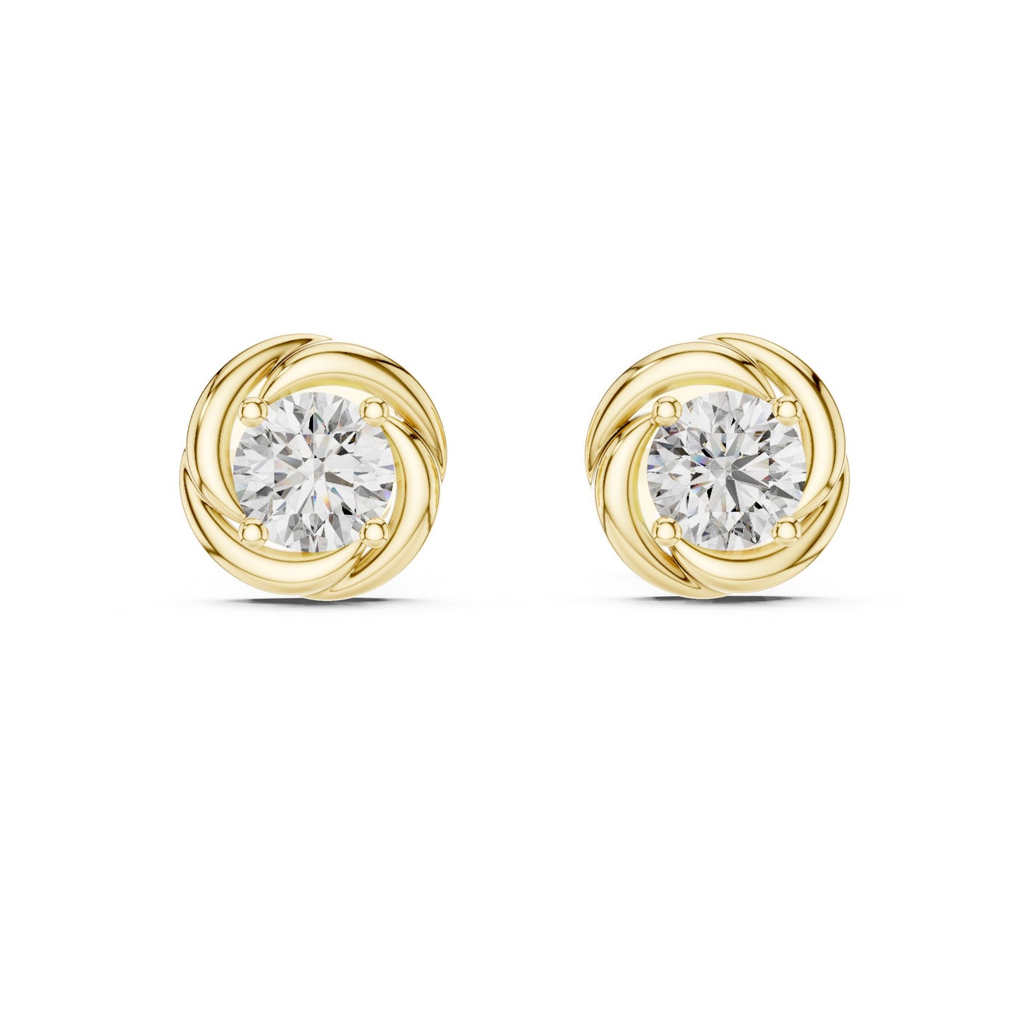 Round Stud Lab Grown Diamond Earrings