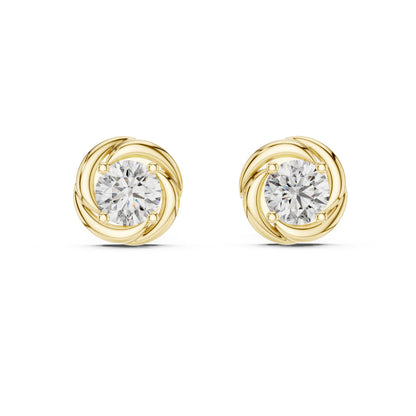 Round Stud Lab Grown Diamond Earrings