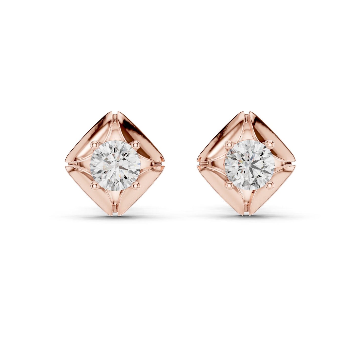 Round Stud Lab Grown Diamond Earrings