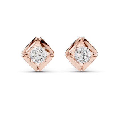 Round Stud Lab Grown Diamond Earrings
