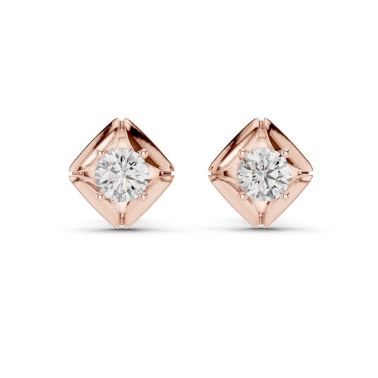 Round Stud Lab Grown Diamond Earrings