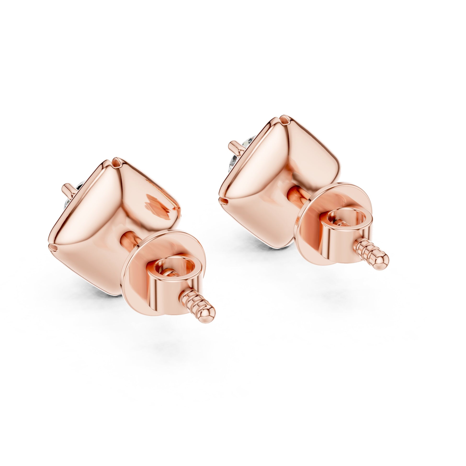 Round Stud Lab Grown Diamond Earrings