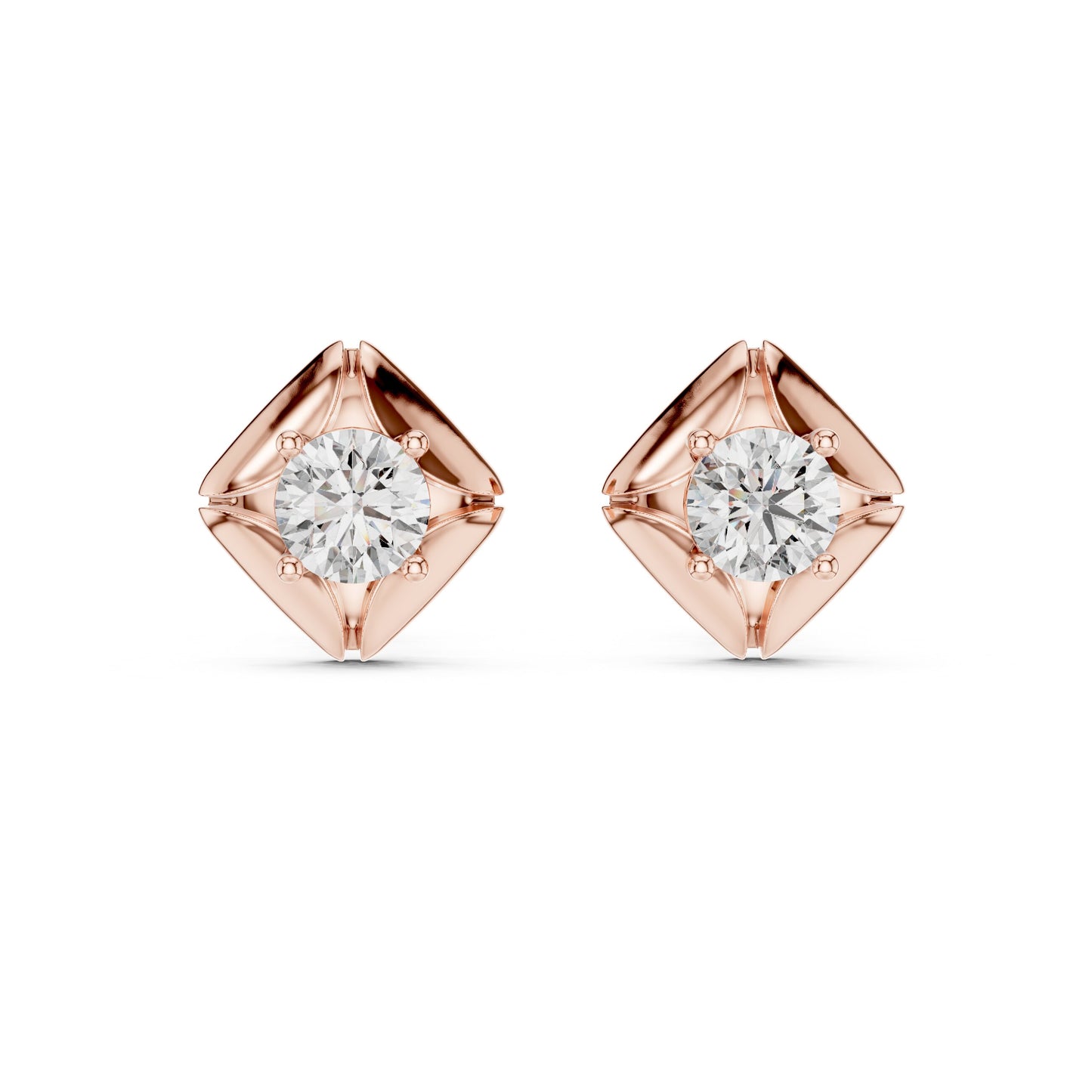 Round Stud Lab Grown Diamond Earrings