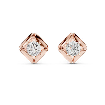 Round Stud Lab Grown Diamond Earrings