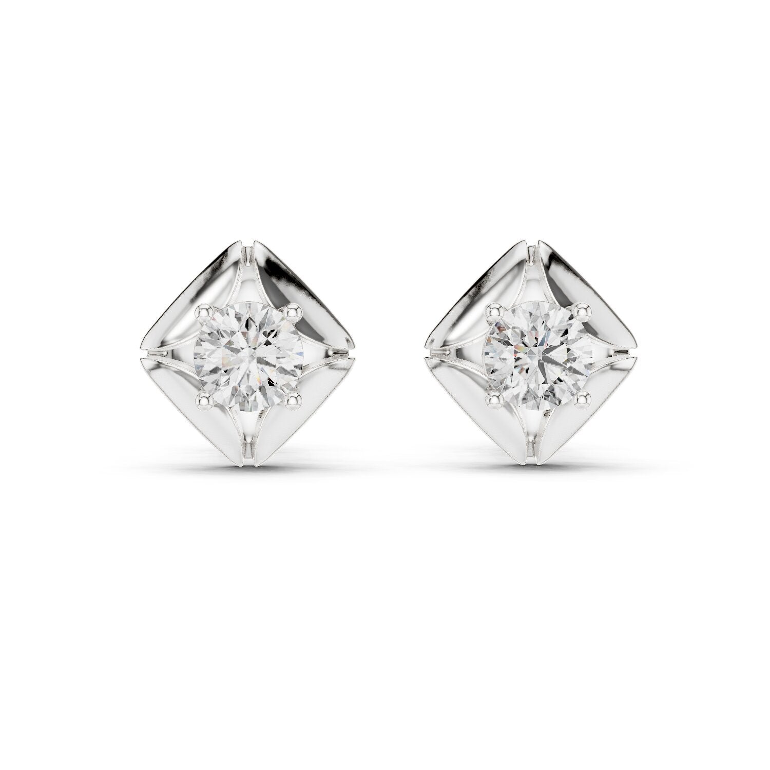 Round Stud Lab Grown Diamond Earrings