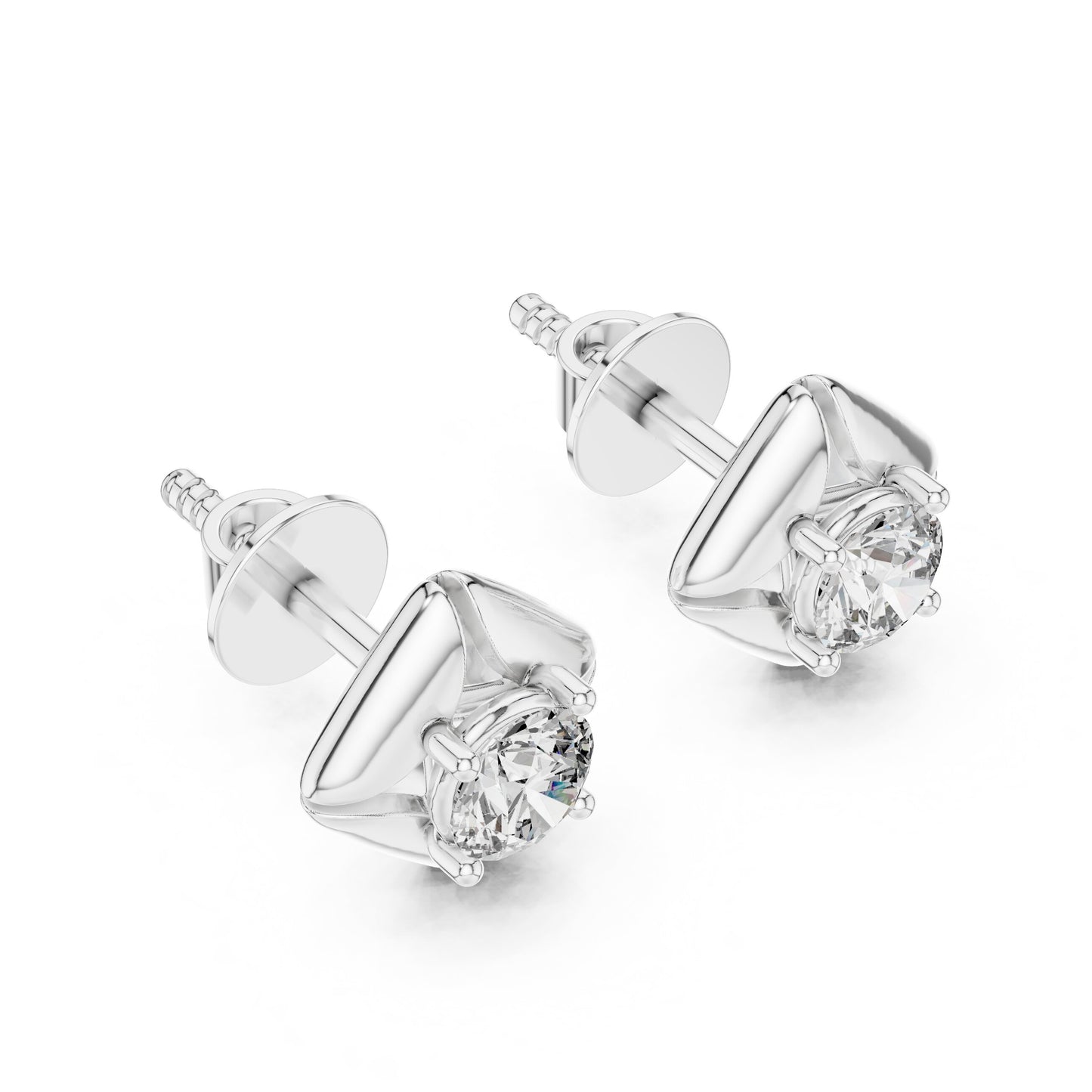 Round Stud Lab Grown Diamond Earrings