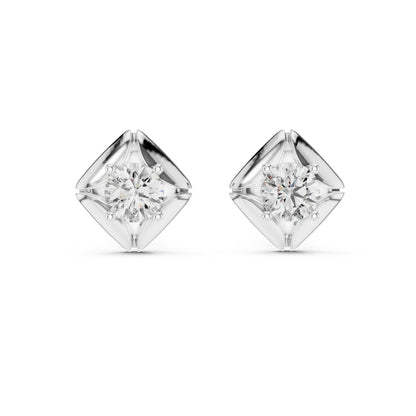 Round Stud Lab Grown Diamond Earrings
