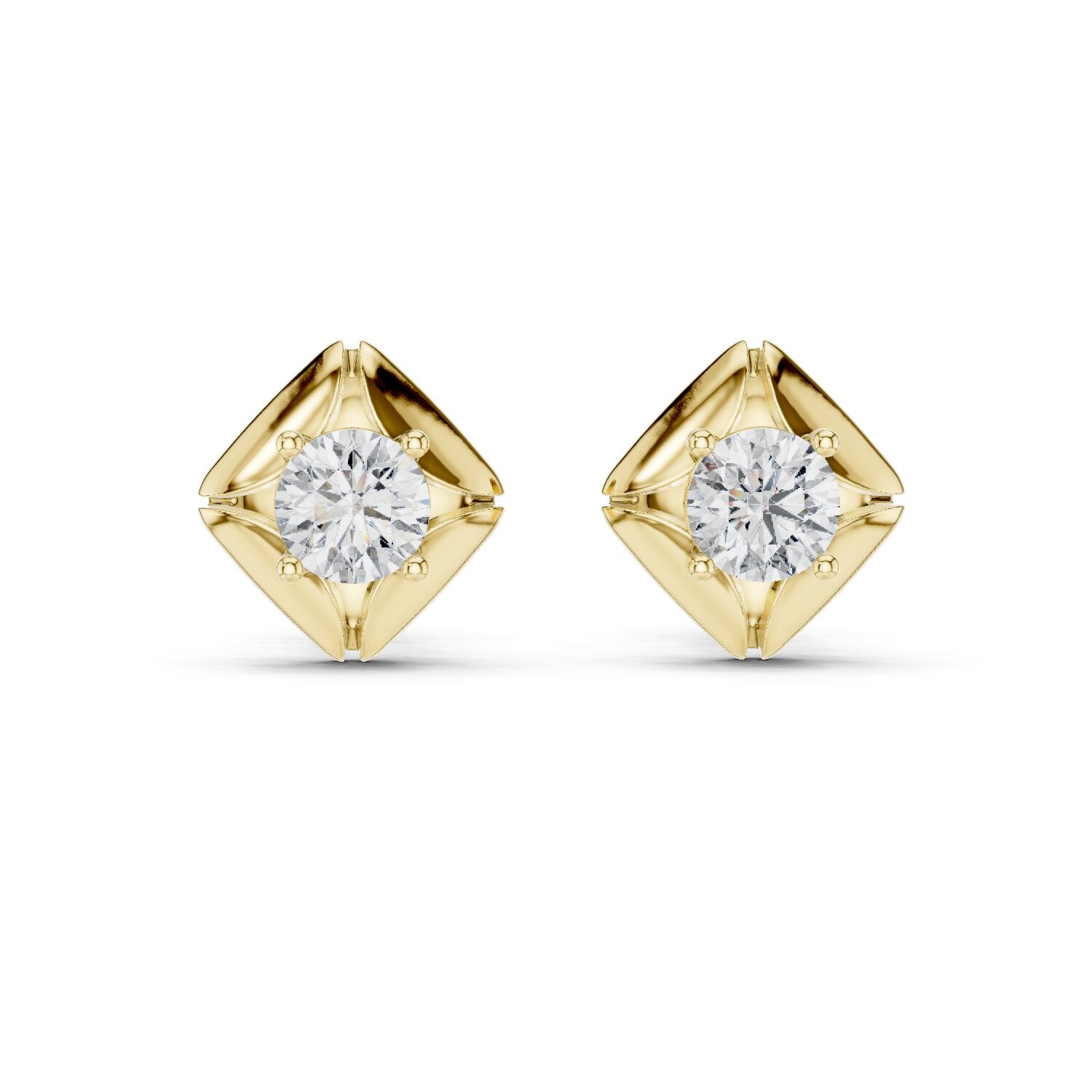 Round Stud Lab Grown Diamond Earrings
