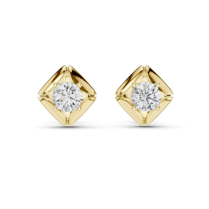Round Stud Lab Grown Diamond Earrings