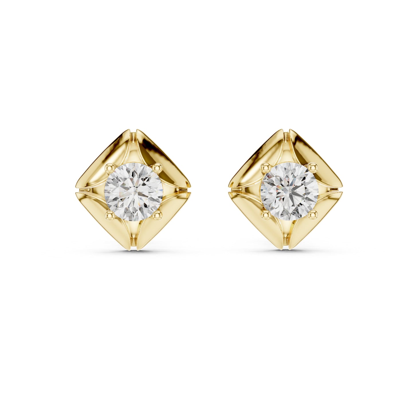 Round Stud Lab Grown Diamond Earrings